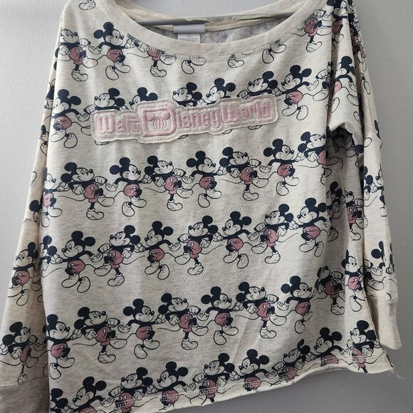 Vintage Style Disney World A-symmetrical off shoulder long sleeve shirt sz XS - Picture 1 of 1